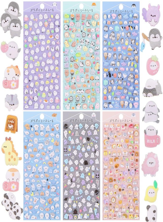ElevateTech 3D Stickers for Kids Cute Mini Puffy Cartoon Animal Removable Stickers Set Including Hamster Penguins Puppy Tit Handmade Decoration Suitable Boys Girls Rewards Party Gifts 6 Sheets - Image 1